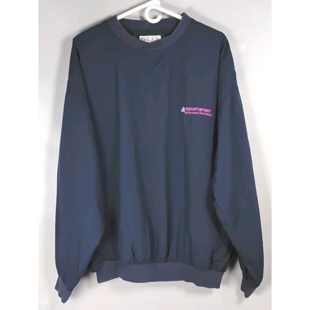 Gear For Sport Golf Pullover Jacket Wind/Rain Breaker Navy Size XL Vtg *READ